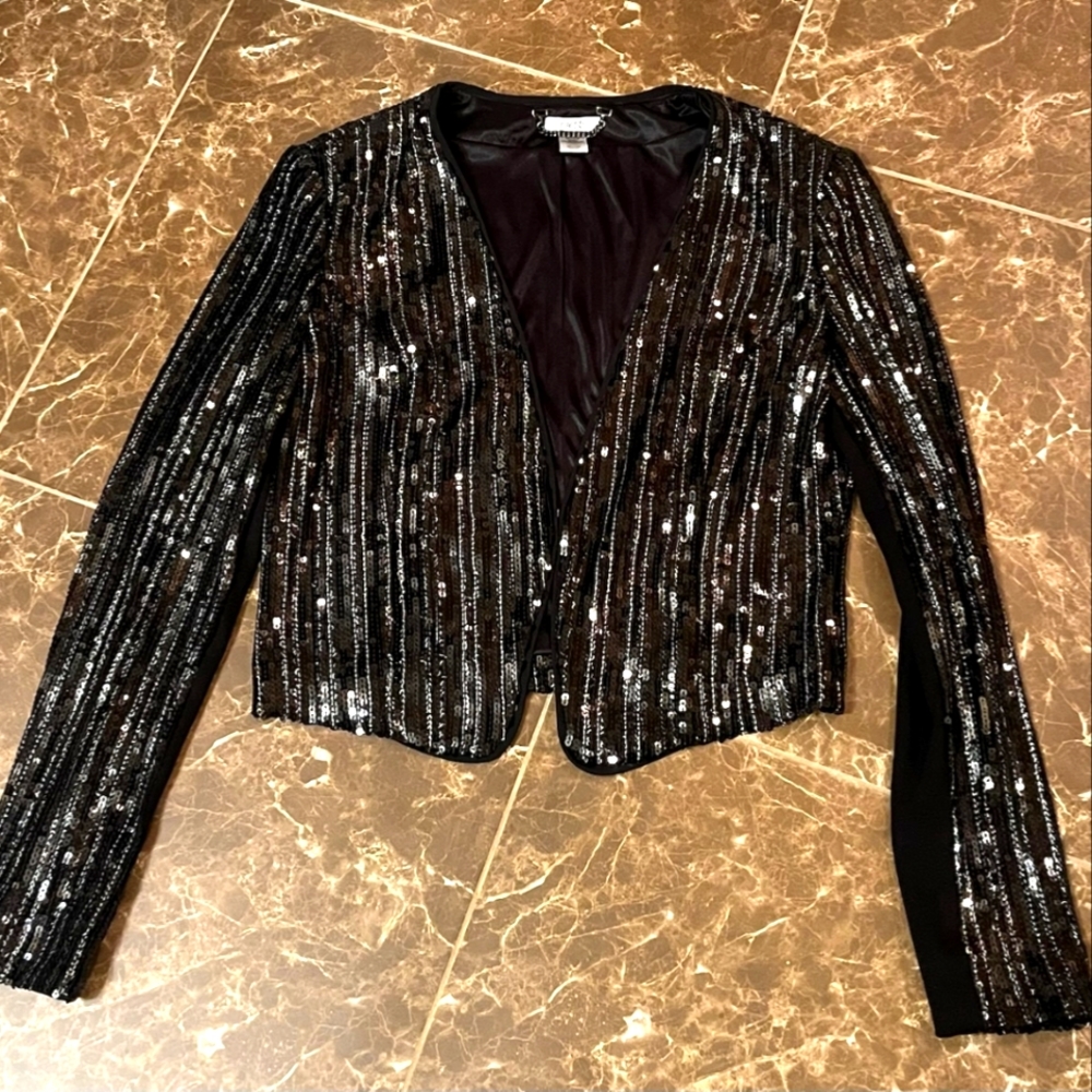 Cache Sequin Jacket Sz M - image 1